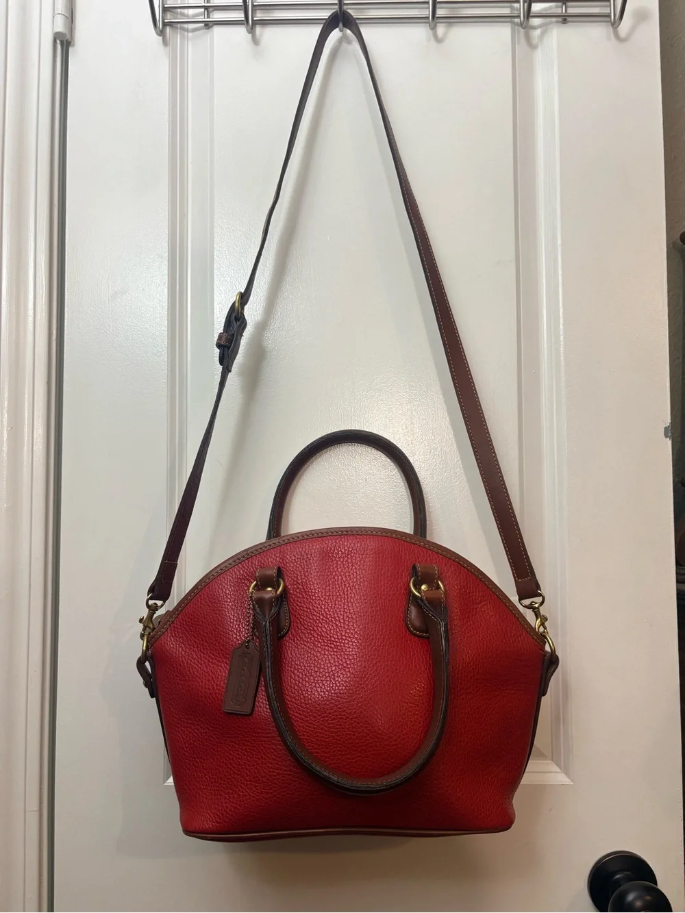 Coach 1993 Red Sheridan Roswell Satchel Crossbody Vintage
